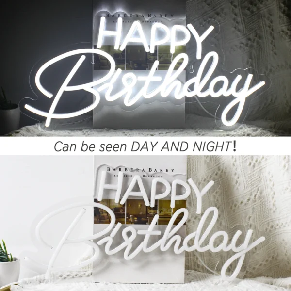 Dimmable Happy Birthday LED Neon Wall Light - Image 17