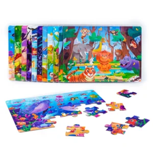 Kids Cartoon Animal Jigsaw Puzzle Montessori Toy