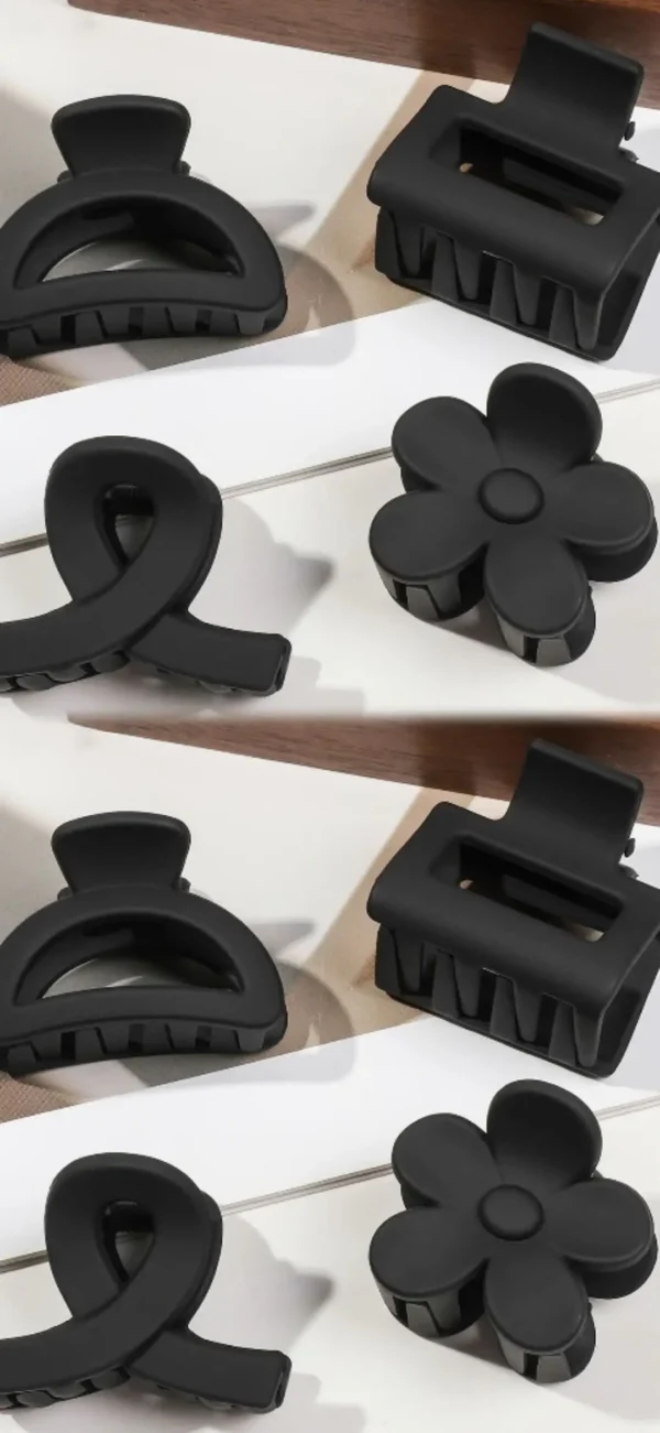 5 Pcs Matte Flower Hair Claw Clips for Women & Girls - Image 38