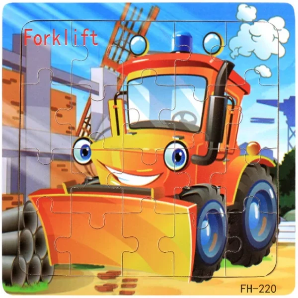 20-Piece Wooden 3D Animal & Vehicle Jigsaw Puzzle - Image 20
