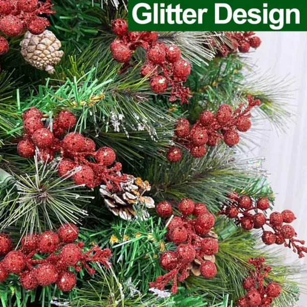 Christmas Glitter Berry Branches – 23.5cm Party Décor - Image 3