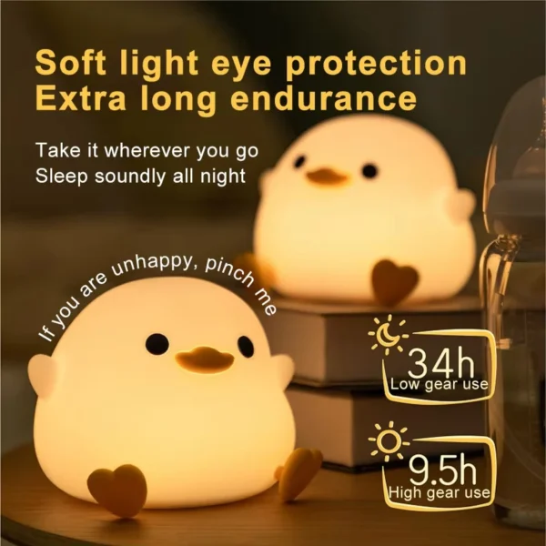 Cute Duck LED Night Light – Kids Silicone Lamp - Image 4