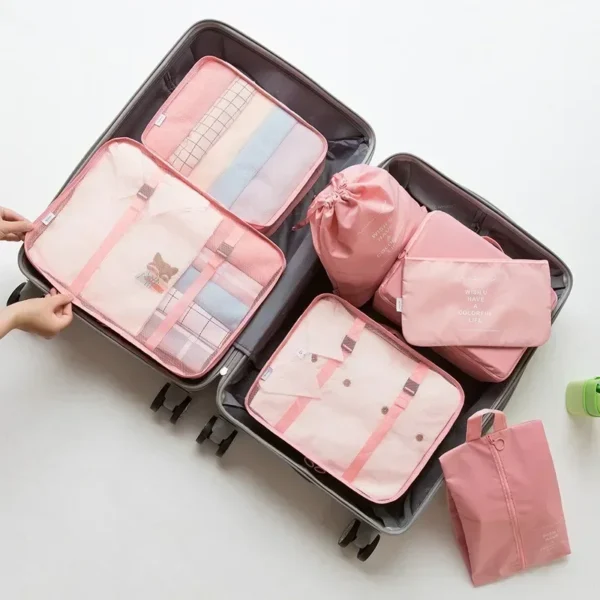 7-Piece Travel Bag Organizer Set for Clothes, Shoes & More - Image 12