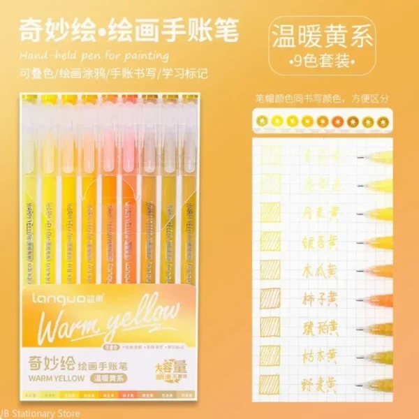 Set of 6 Morandi Gel Pens for Drawing & DIY Projects - Image 6