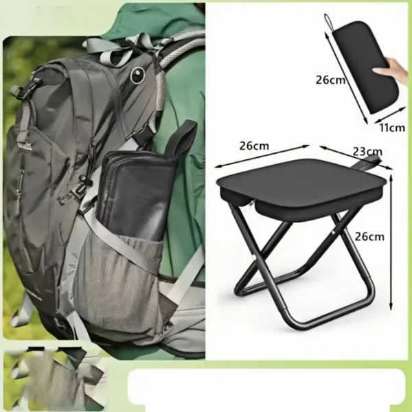 Compact Folding Stool with Storage Bag – Lightweight Travel Chair for Beach, Picnic & Fishing - Image 4