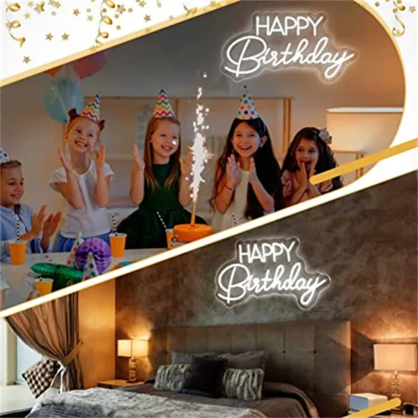 Dimmable Happy Birthday LED Neon Wall Light - Image 20