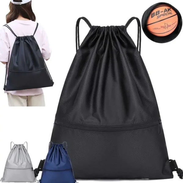 Foldable Waterproof Gym Bag – Sports Drawstring Backpack - Image 3