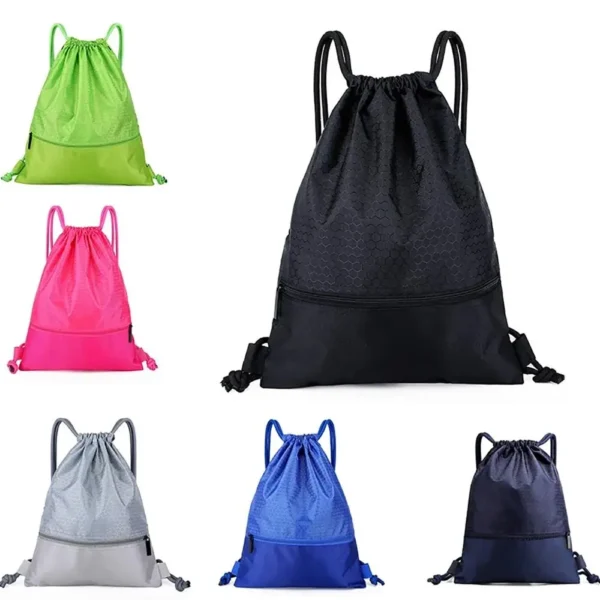 Foldable Waterproof Gym Bag – Sports Drawstring Backpack - Image 2
