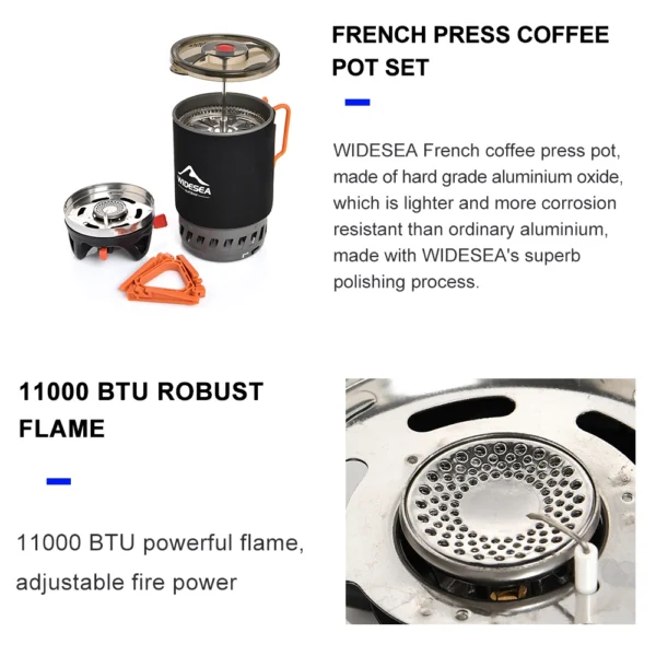 Widesea Camping Cooking System with Gas Stove & Pot - Image 4
