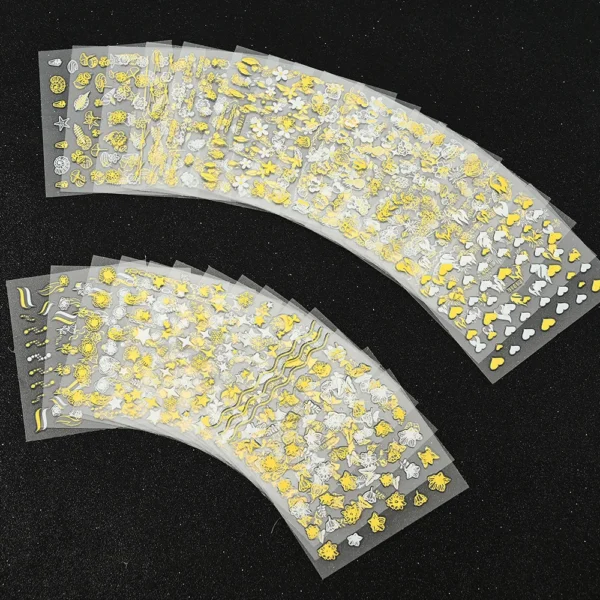 30 Sheets 3D Nail Stickers Flowers & Butterfly Designs - Image 36