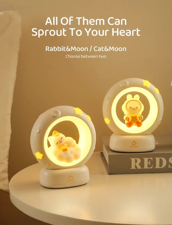 Cute Animal Moon Night Light – USB Rechargeable Lamp - Image 20