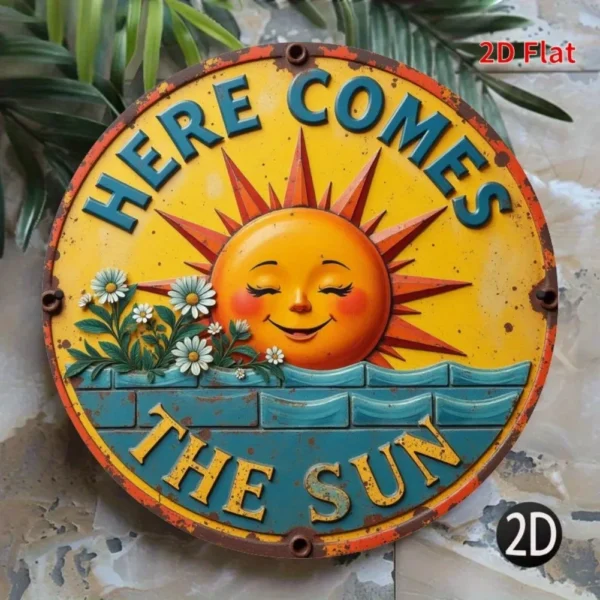 Relax & Enjoy Circular Metal Wall Sign 7.8" - Image 6