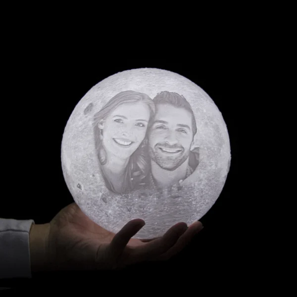 Personalised 3D Moon Lamp with Custom Photo & Text - Image 19