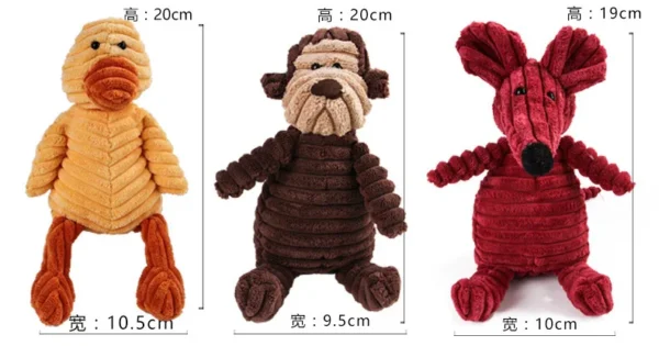 Corduroy Plush Dog Toy – Molar Training & Squeaky Fun - Image 25
