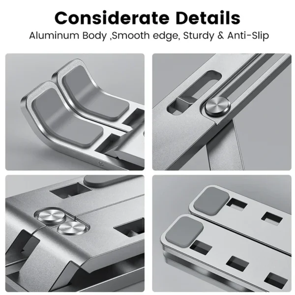 Adjustable Aluminum Laptop Stand – Portable & Non-Slip - Image 4