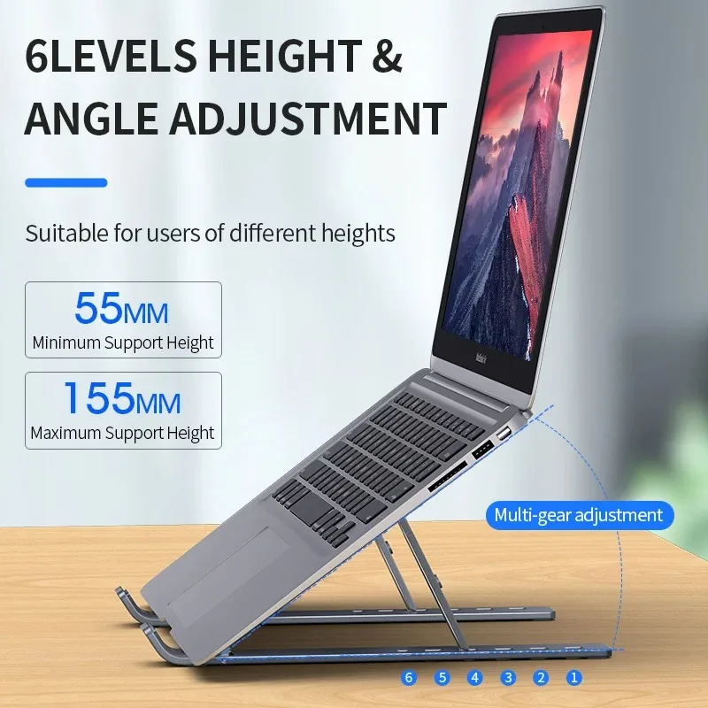 Adjustable Foldable Aluminum Laptop Stand - Image 2