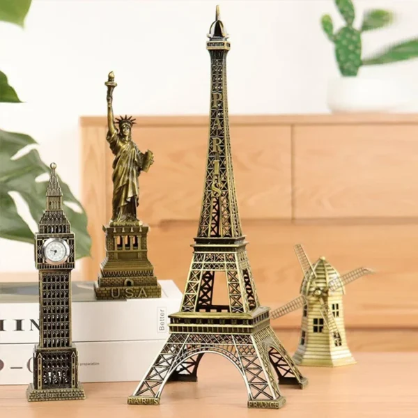 Bronze Eiffel Tower Metal Statue Home Decor Figurine - Image 4