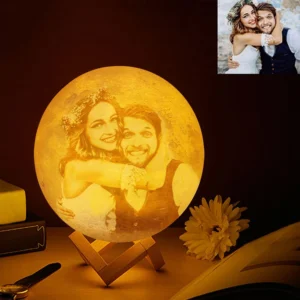Personalised 3D Moon Lamp with Custom Photo & Text