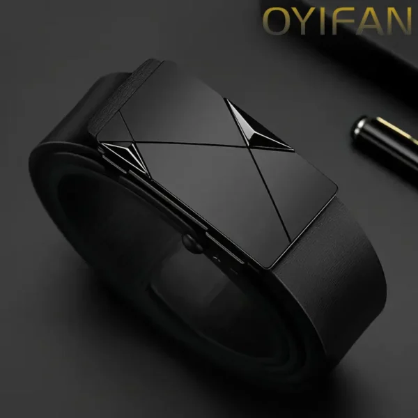 OYIFAN Men’s Genuine Leather Ratchet Belt – Auto Buckle - Image 4