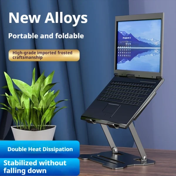 Adjustable Metal Laptop Stand Riser for Notebooks & Tablets - Image 2