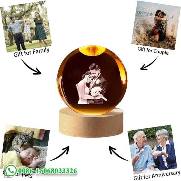 Custom Crystal Ball Photo LED Night Light Gift - Image 5