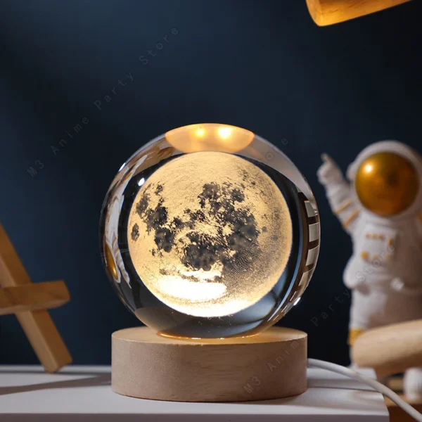 3D Crystal Ball Galaxy Night Light Lamp – 5cm - Image 8