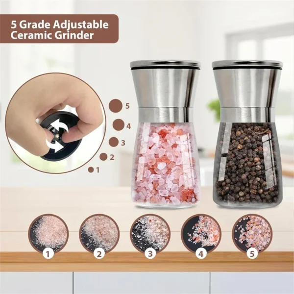 Stainless Steel Manual Salt & Pepper Grinder - Image 5