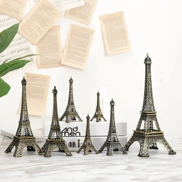 Bronze Eiffel Tower Metal Statue Home Decor Figurine - Image 2