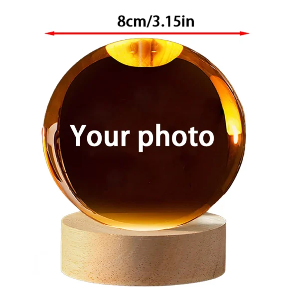 Custom Crystal Ball Photo LED Night Light Gift - Image 7