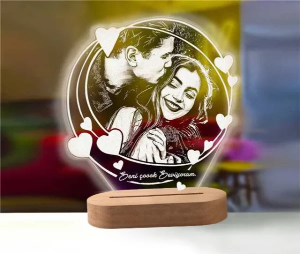 Personalised 3D Photo Lamp with Custom Text & Image - Image 8