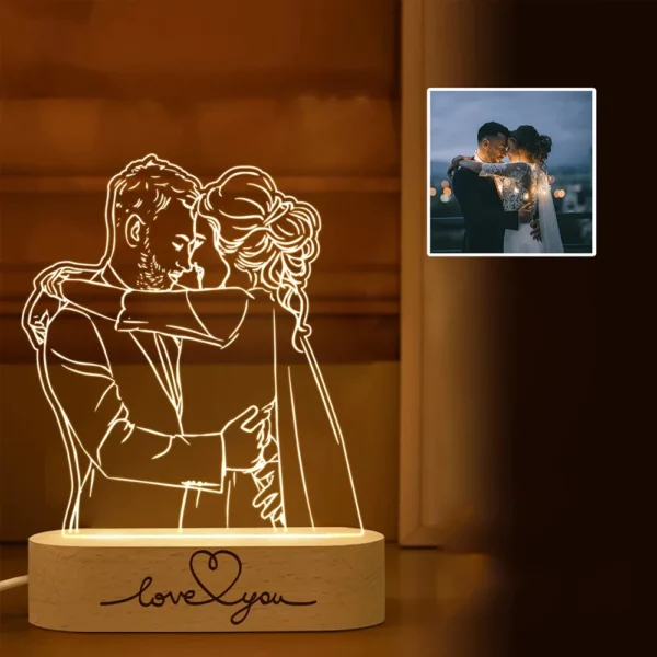 Personalised 3D Photo Lamp with Custom Text & Image - Image 5
