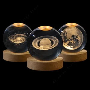 3D Crystal Ball Galaxy Night Light Lamp – 5cm