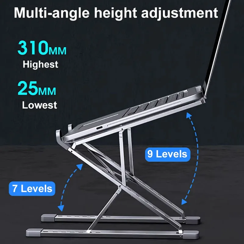 Adjustable Foldable Laptop & Tablet Stand with Heat Sink - Image 2