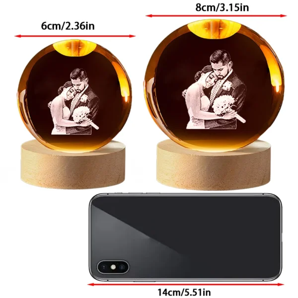 Custom Crystal Ball Photo LED Night Light Gift - Image 9