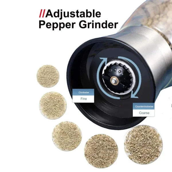 Stainless Steel Manual Salt & Pepper Grinder - Image 3