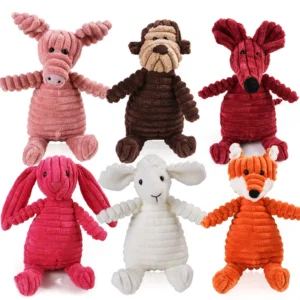 Corduroy Plush Dog Toy – Molar Training & Squeaky Fun