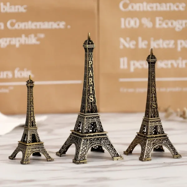 Bronze Eiffel Tower Metal Statue Home Decor Figurine
