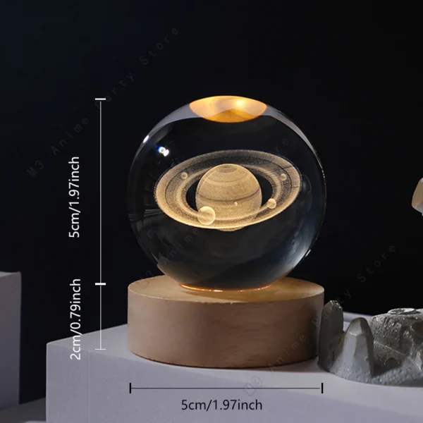 3D Crystal Ball Galaxy Night Light Lamp – 5cm - Image 3