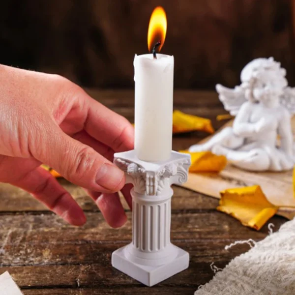 Roman Pillar Greek Column Pedestal Candle Stand - Image 4