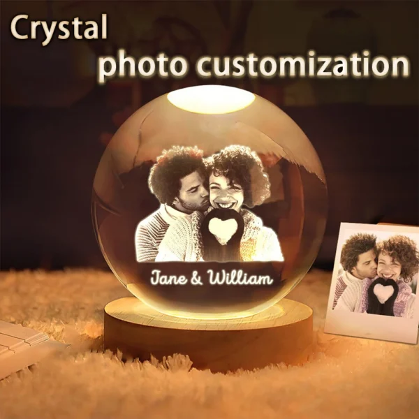 Custom Crystal Ball Photo LED Night Light Gift - Image 8