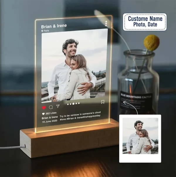 Personalised 3D Instagram Style Photo LED Lamp - Image 11