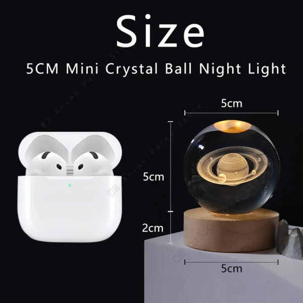 3D Crystal Ball Galaxy Night Light Lamp – 5cm - Image 5