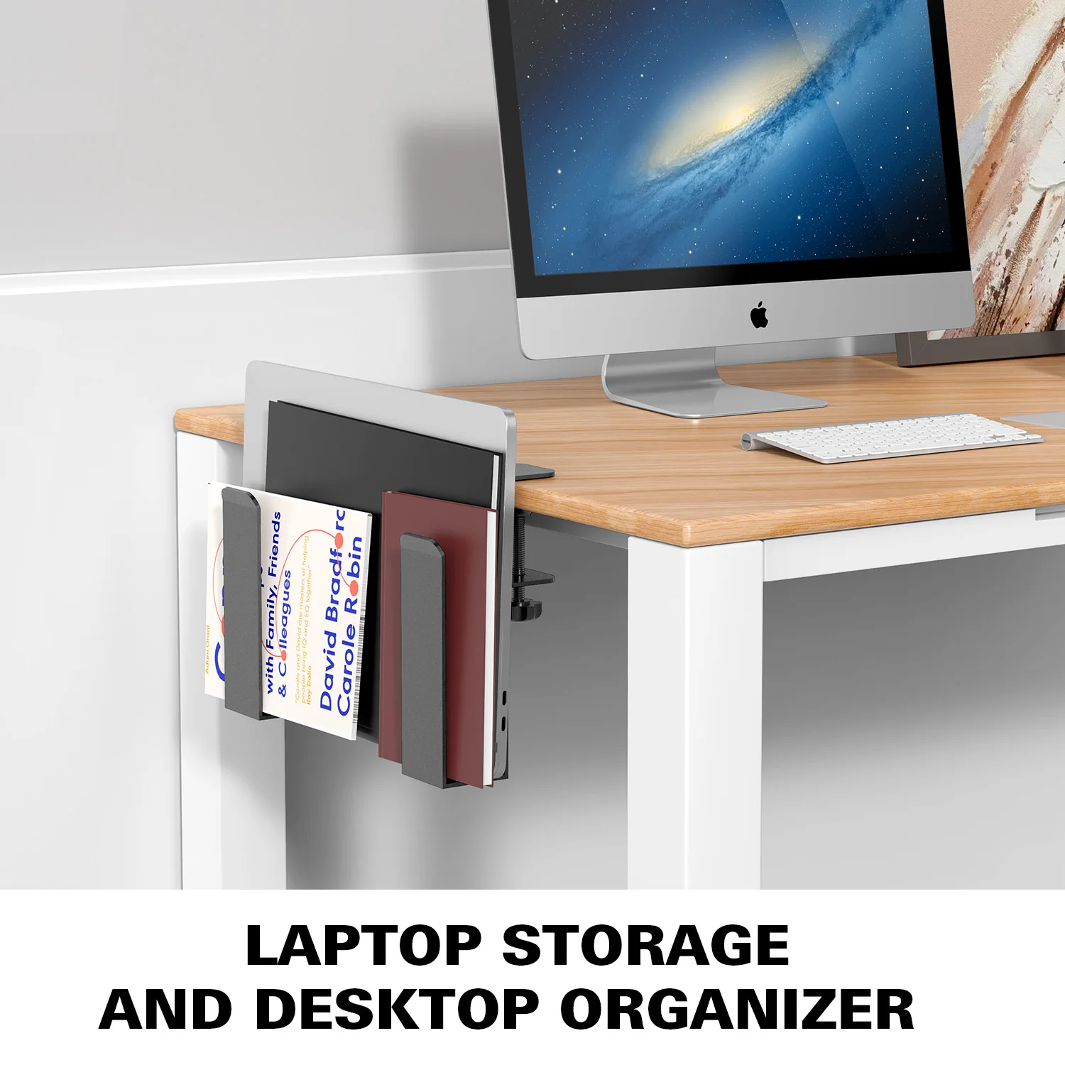 Aluminium Laptop Storage Stand with Charging Tray - Image 8
