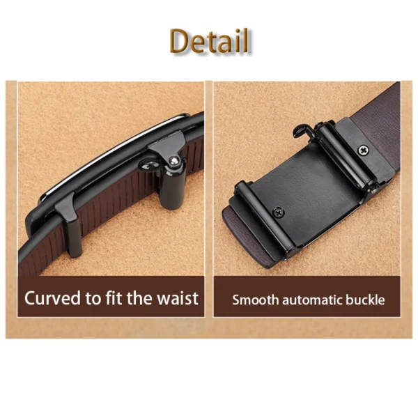 OYIFAN Men’s Genuine Leather Ratchet Belt – Auto Buckle - Image 5
