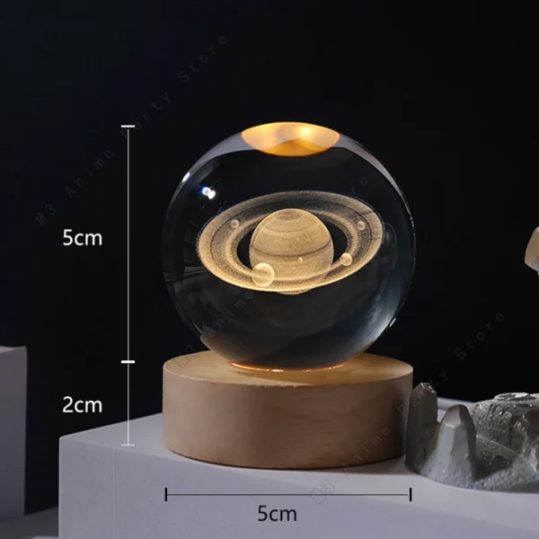 3D Crystal Ball Galaxy Night Light Lamp – 5cm - Image 12