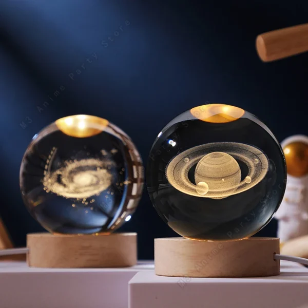 3D Crystal Ball Galaxy Night Light Lamp – 5cm - Image 11