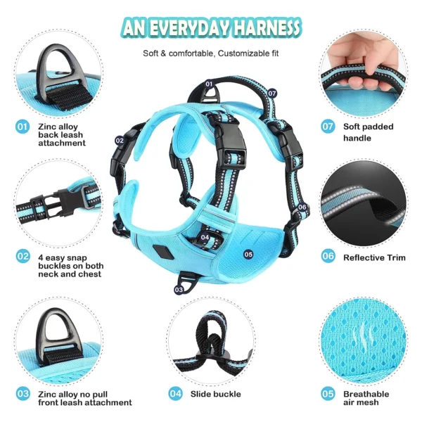 No Pull Dog Harness – Adjustable Soft Padded Pet Vest - Image 19
